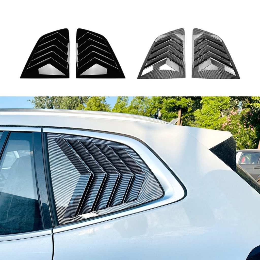 Sticker Louver Car Window Louver Sticker ABS Piano Black Carbon Fiber Texture for BMW ...