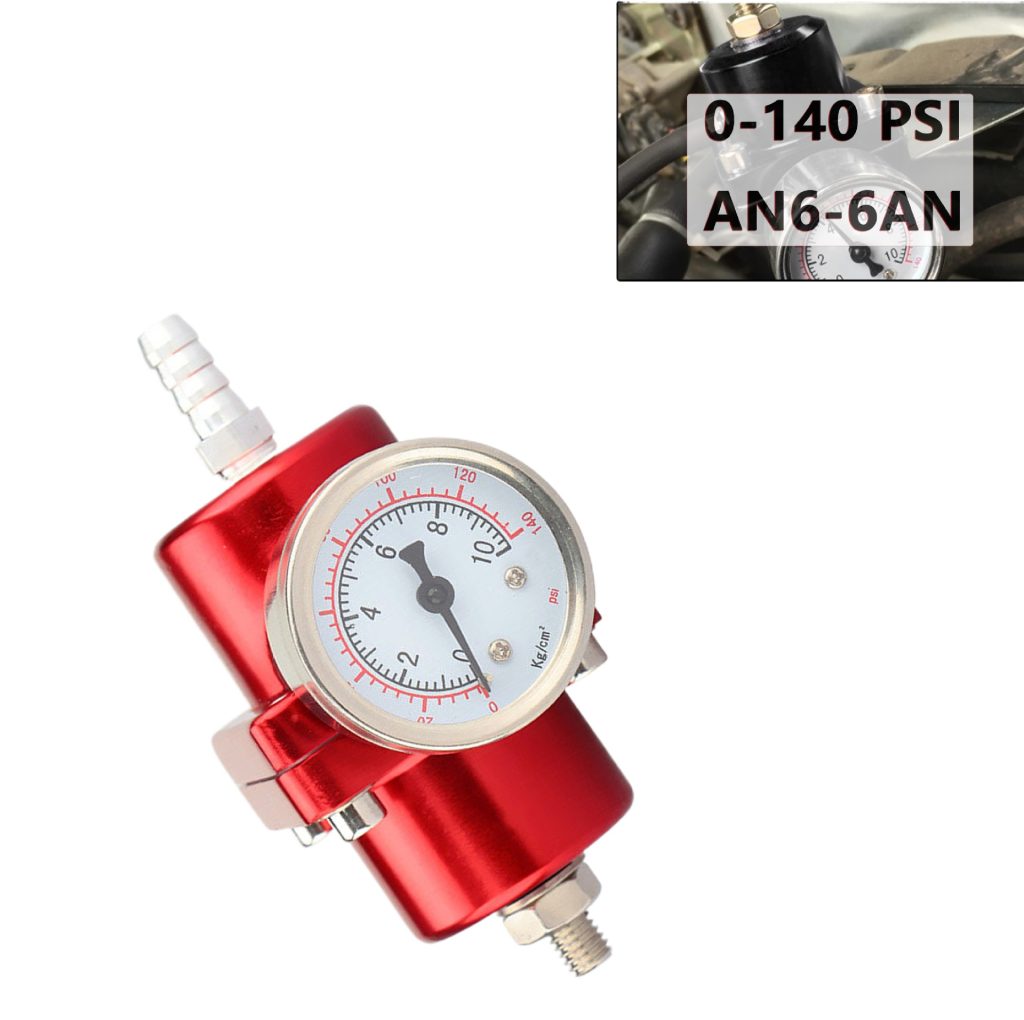 Adjustable Fuel Pressure Regulator Kit with Gauge (PSI), Hose, and ...